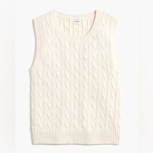 J. Crew Factory Cable-Knit Sweater Vest Off-White Sz XL